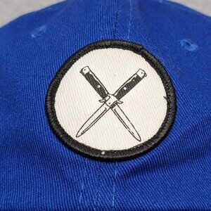 Vibetown Strapback Knife Knives shield Blue Cotton Baseball Cap Hat PacSun NEW